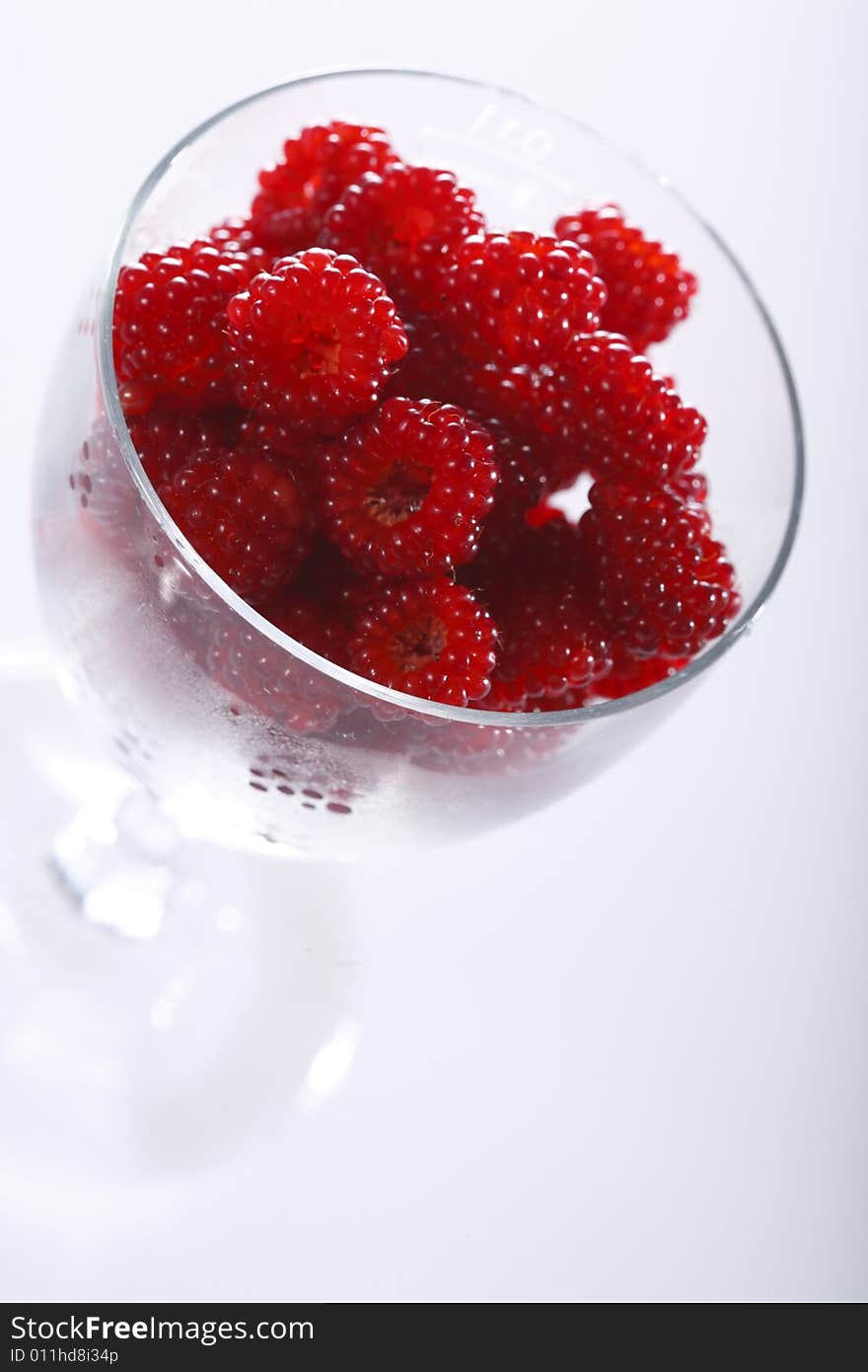 Raspberries in a glass