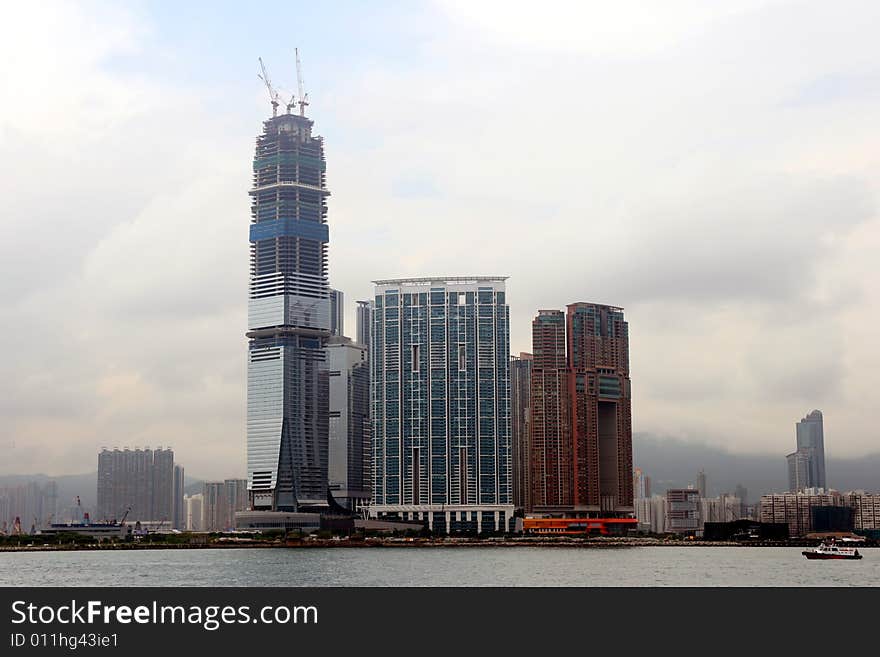 Hong Kong Skyline under construction.