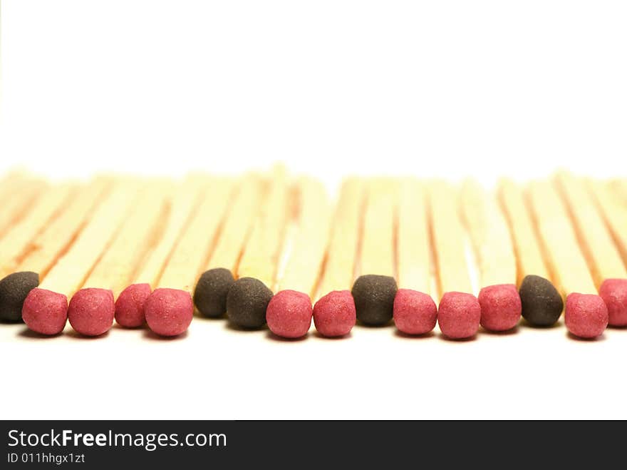 Matches closeup on white background. Matches closeup on white background