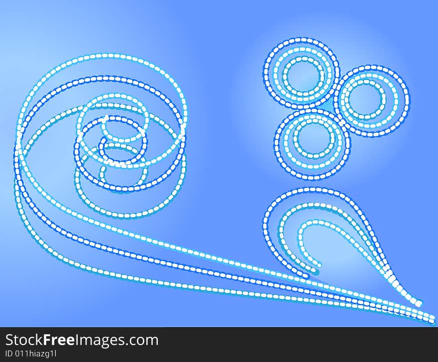 Spiral and circle dotted abstract background