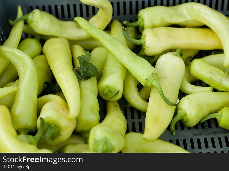 Green chili peppers