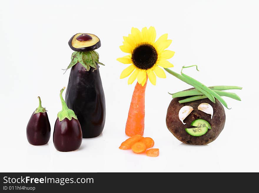 Carrots with a sunflower