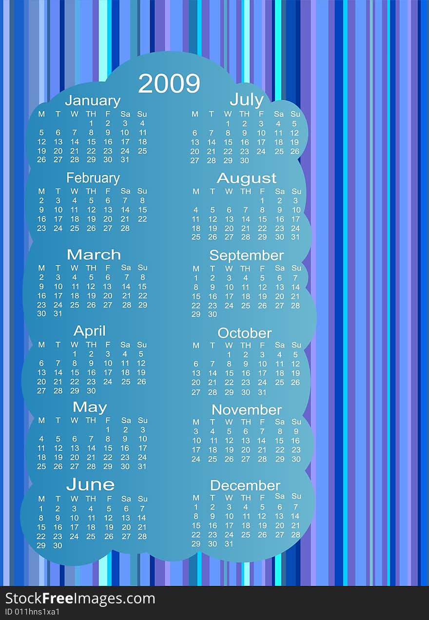 Calendar for the next Year vector illustration