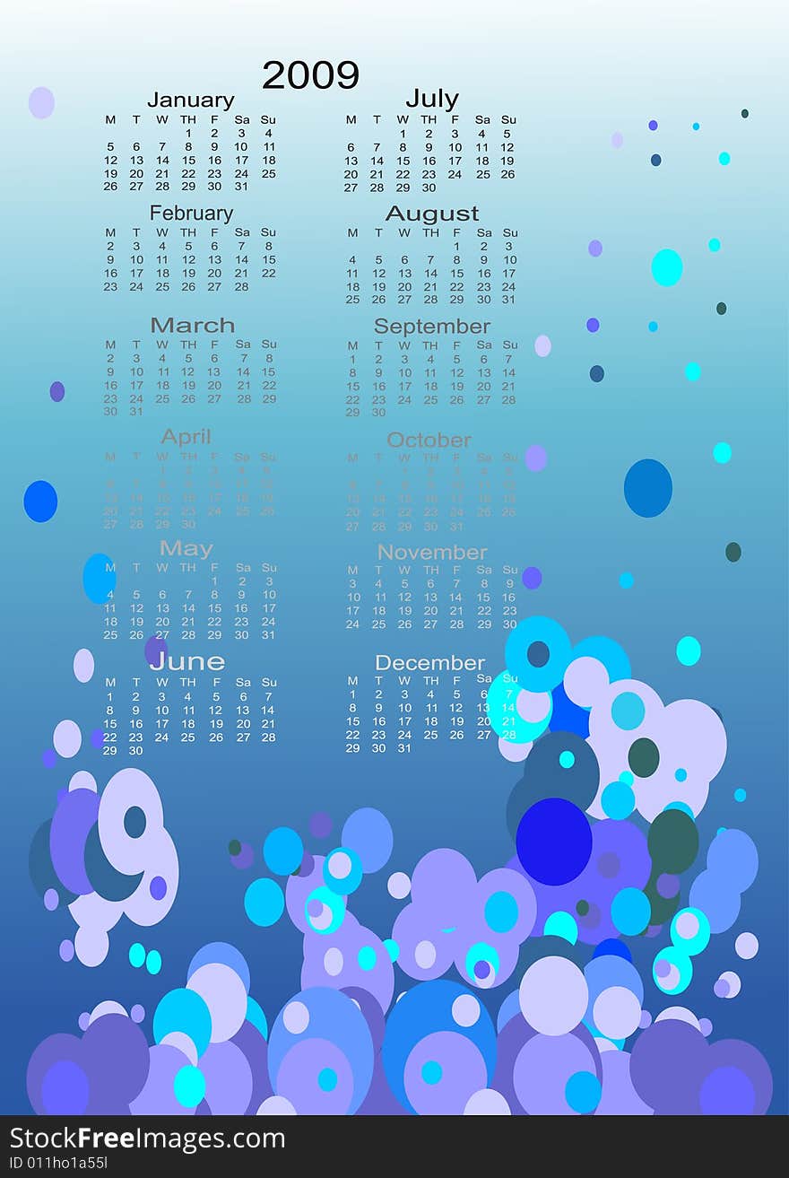 Calendar for the next Year vector illustration