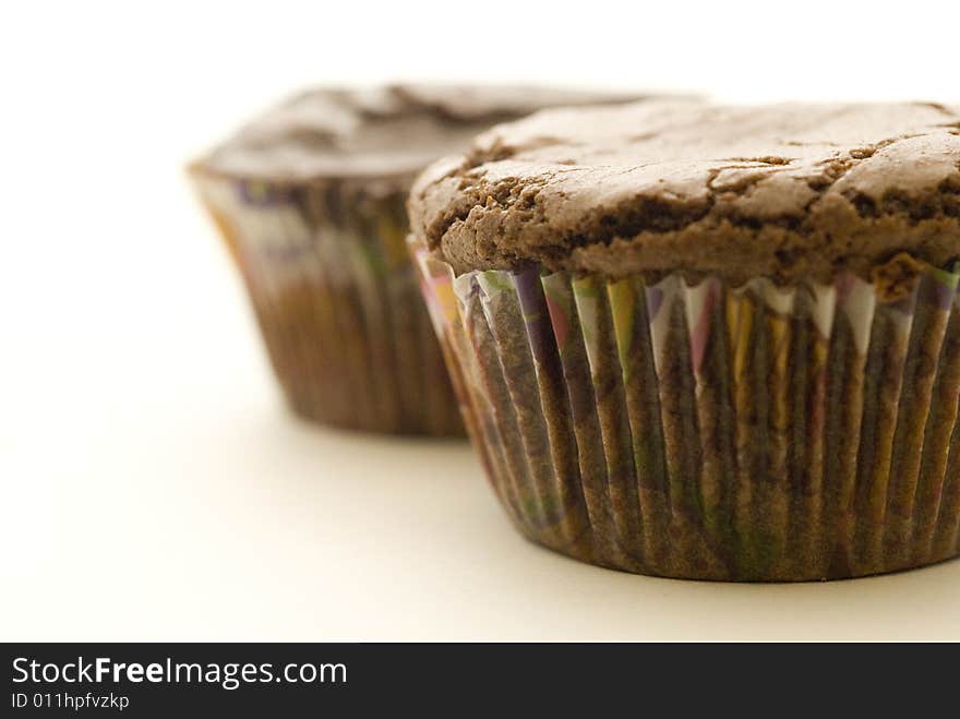 Freshly baked morsels isolated on a white tabletop. Freshly baked morsels isolated on a white tabletop