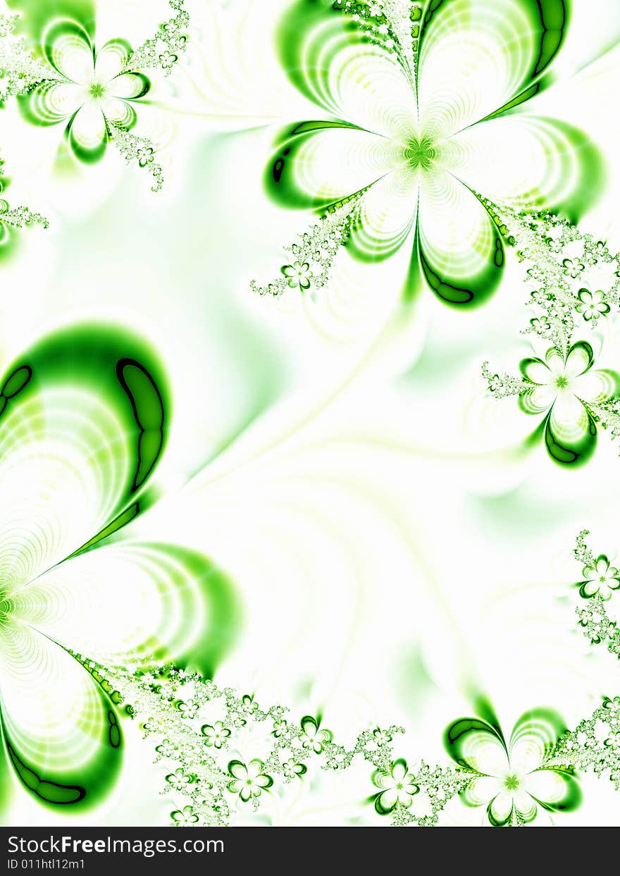 Frame of beautiful green flowers. Frame of beautiful green flowers