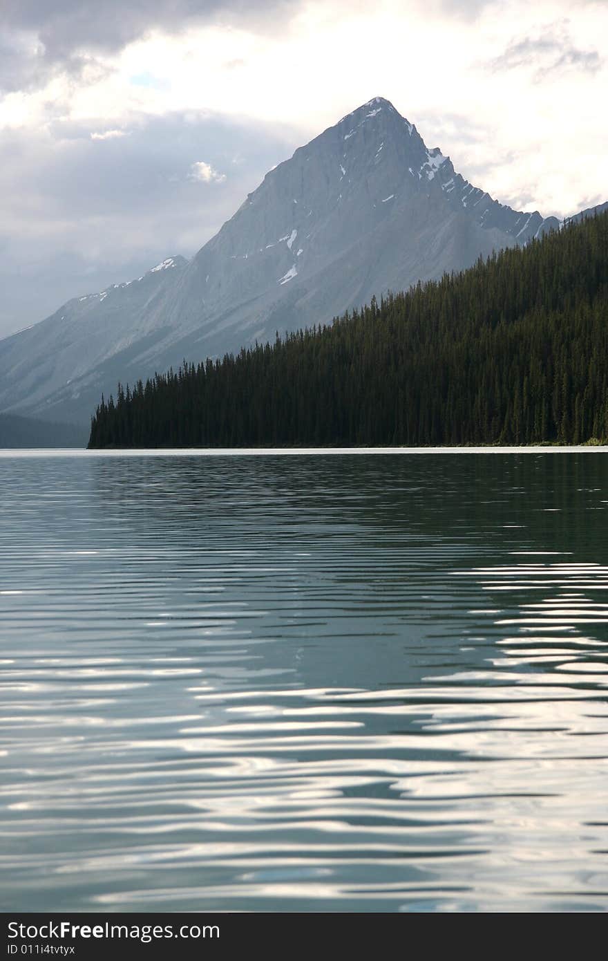 Evening light on Maligne Lake, Jasper National Park, Canada