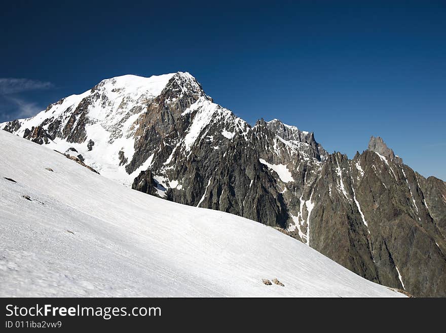 South face of Mont Blanc, Valle d'Aosta, Italy.