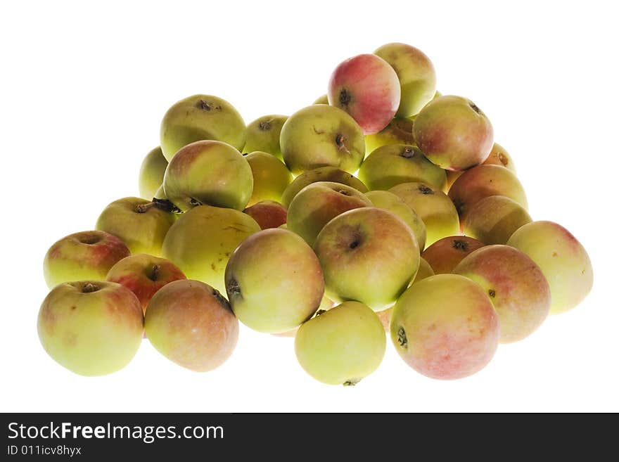 Apples on the white background.