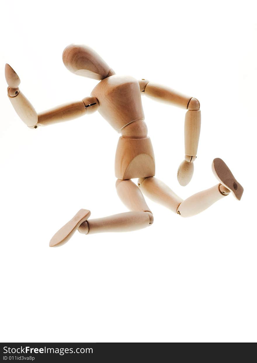 Wooden man falling