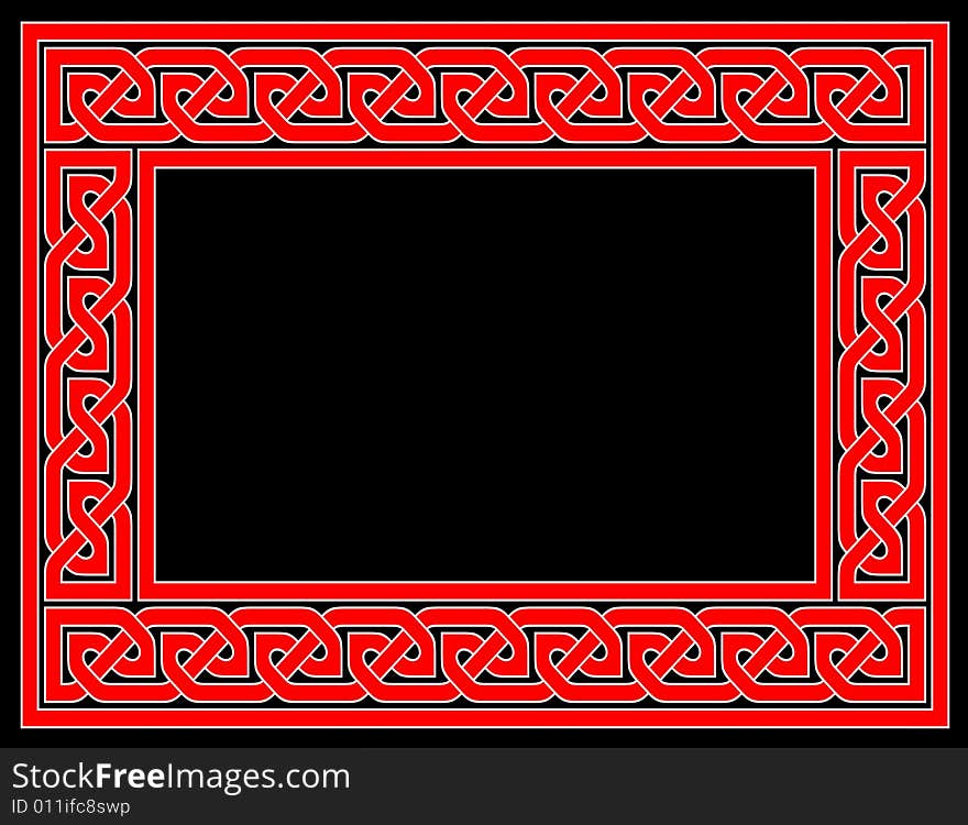 Red Celtic Knot Frame With Bla