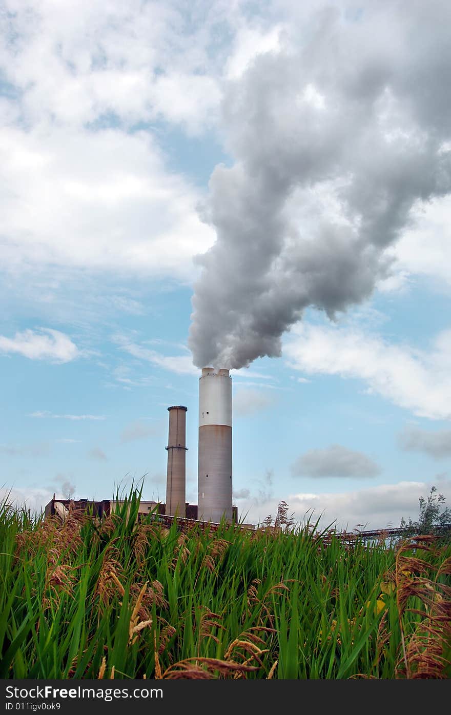 Smoke Billowing out of a Smoke Stack