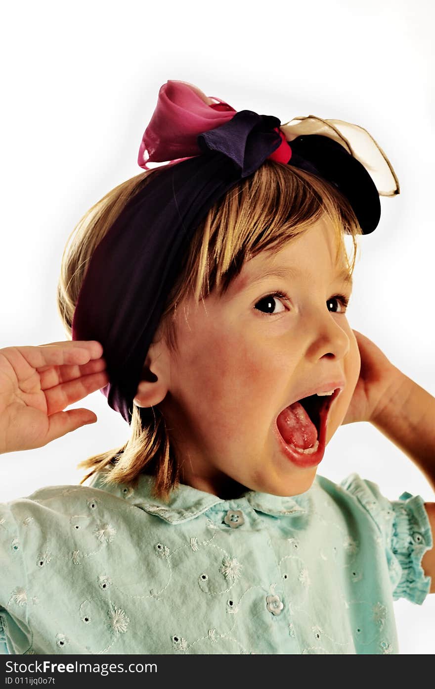 A three year old girl, photographed in the studio. A three year old girl, photographed in the studio.