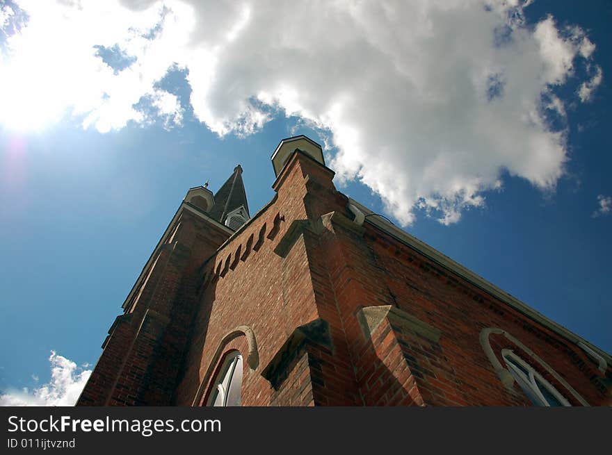 A skyview of Norval Presbyterian Church in Norval, Ontario Canada. A skyview of Norval Presbyterian Church in Norval, Ontario Canada