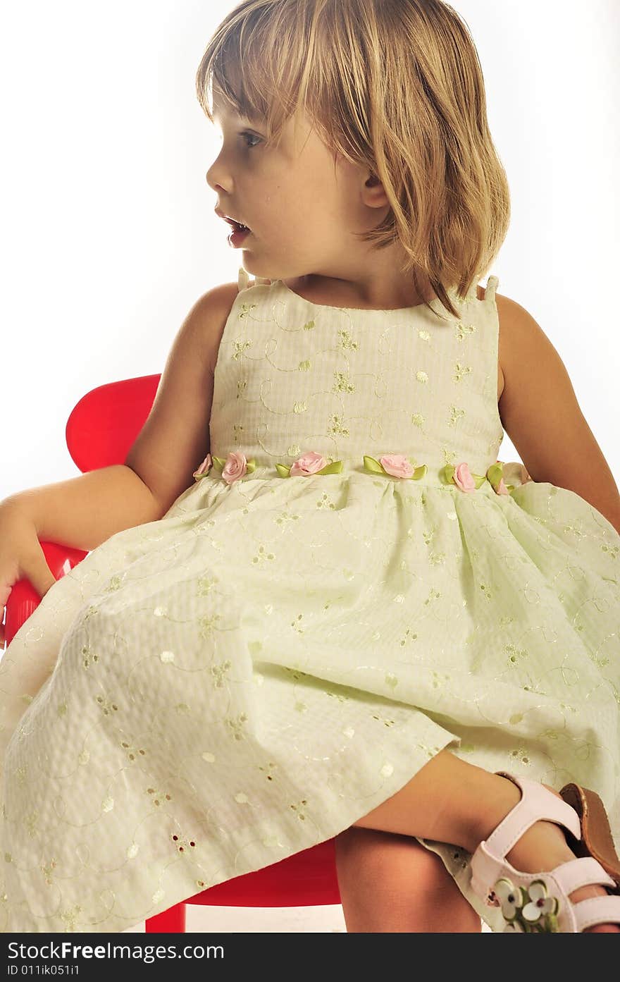 A three year old girl, photographed in the studio. A three year old girl, photographed in the studio.