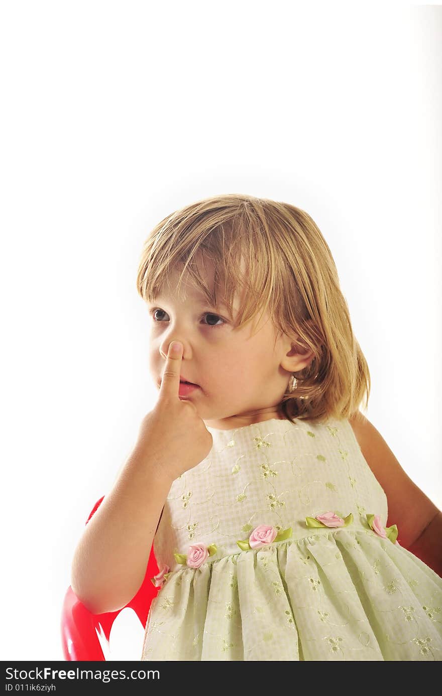 A three year old girl, photographed in the studio. A three year old girl, photographed in the studio.