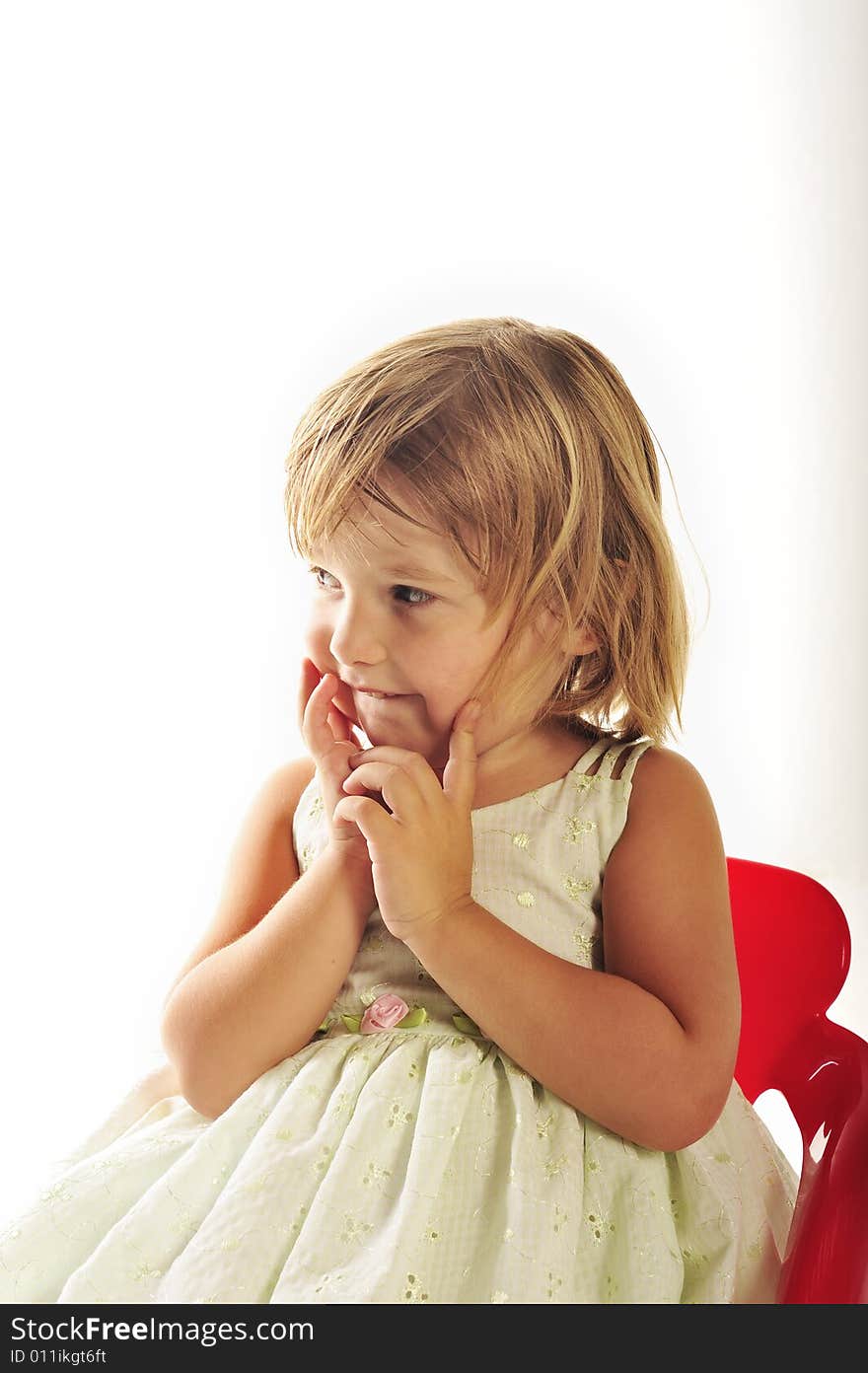 A three year old girl, photographed in the studio. A three year old girl, photographed in the studio.