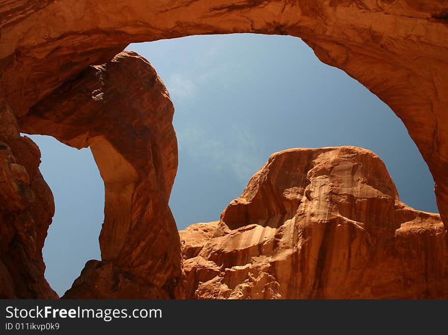 An image of Double Arch in Arches National Park