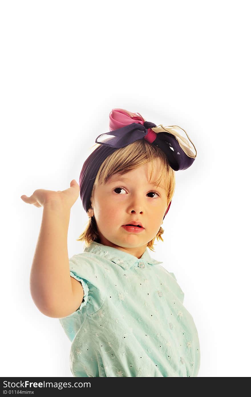 A three year old girl, photographed in the studio. A three year old girl, photographed in the studio.