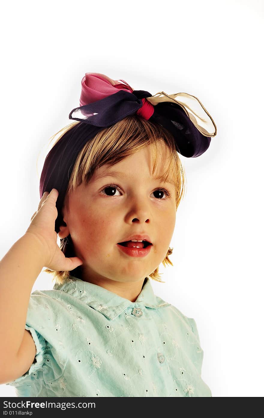 A three year old girl, photographed in the studio. A three year old girl, photographed in the studio.