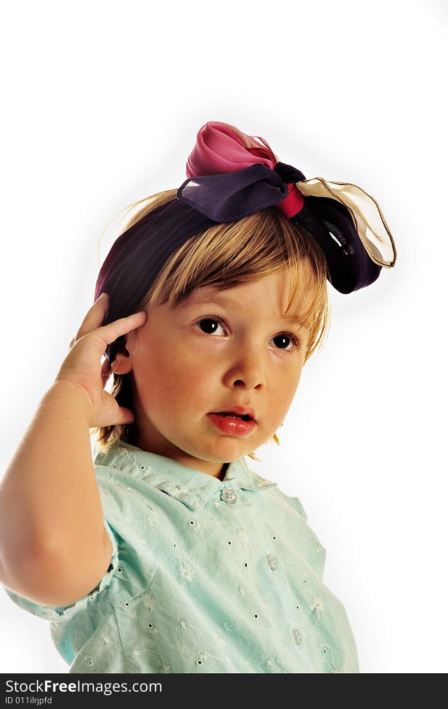 A three year old girl, photographed in the studio. A three year old girl, photographed in the studio.