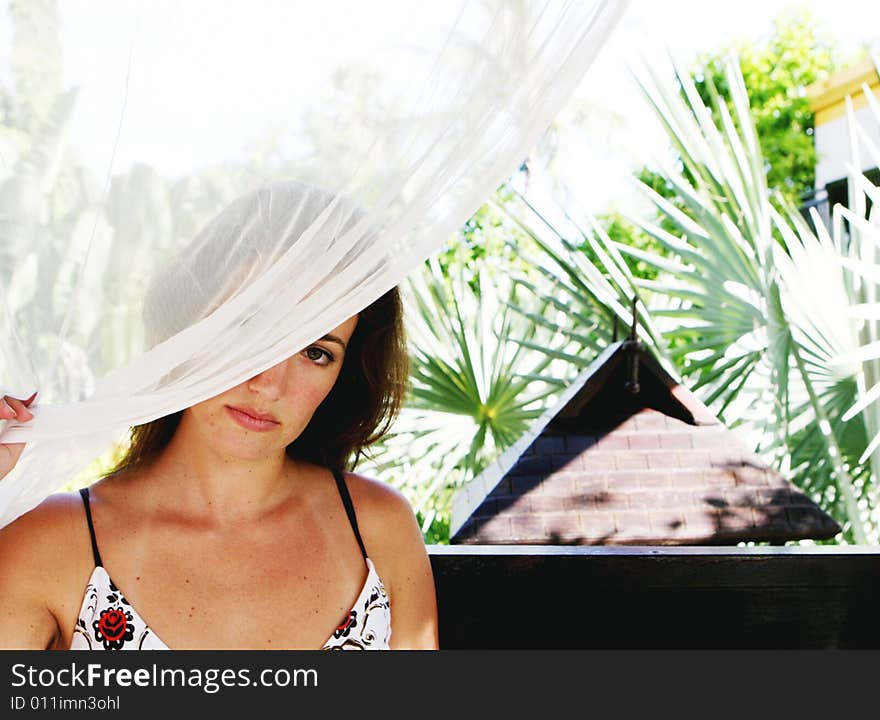 Portrait of a gorgeous young brunette woman.