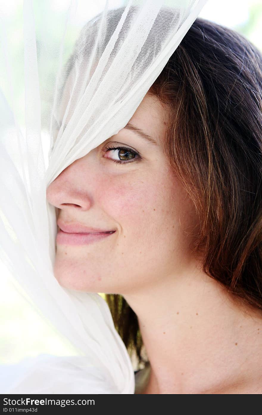 Portrait of a gorgeous young brunette woman.