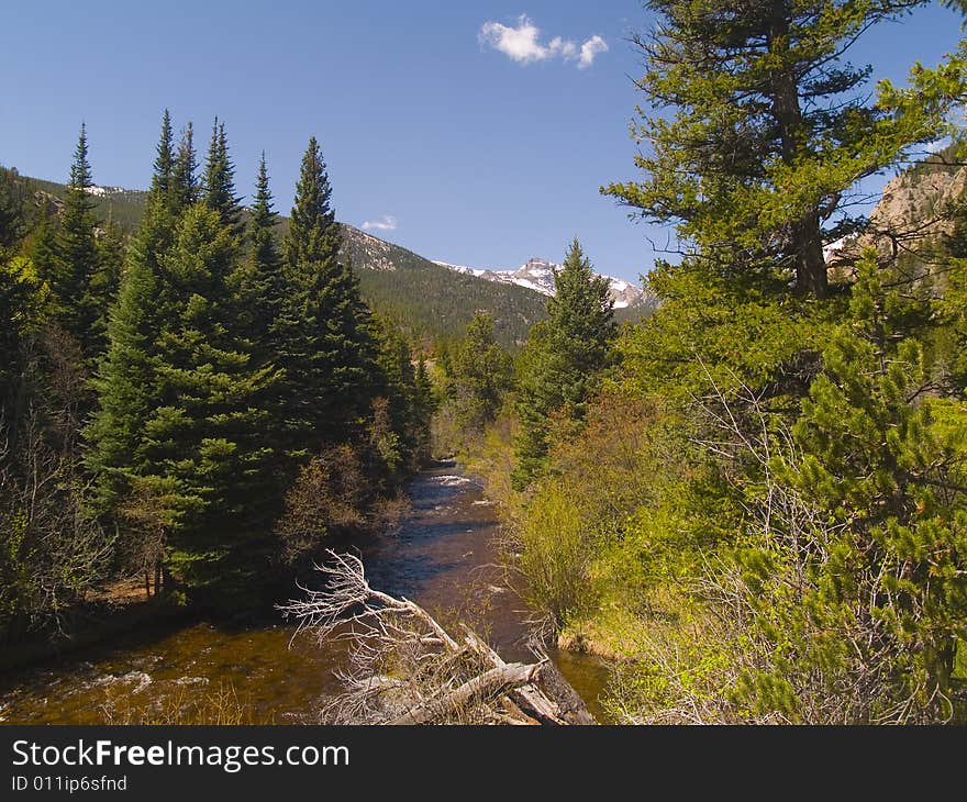 Peak, River, and Forest