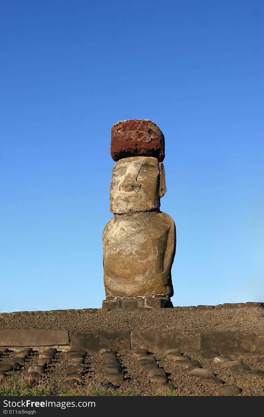 A moai at rapa nui, Easter Island. Chile.