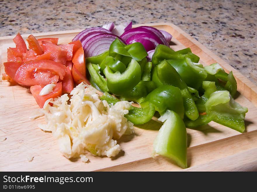 Fresh ingredient is prepared for cooking