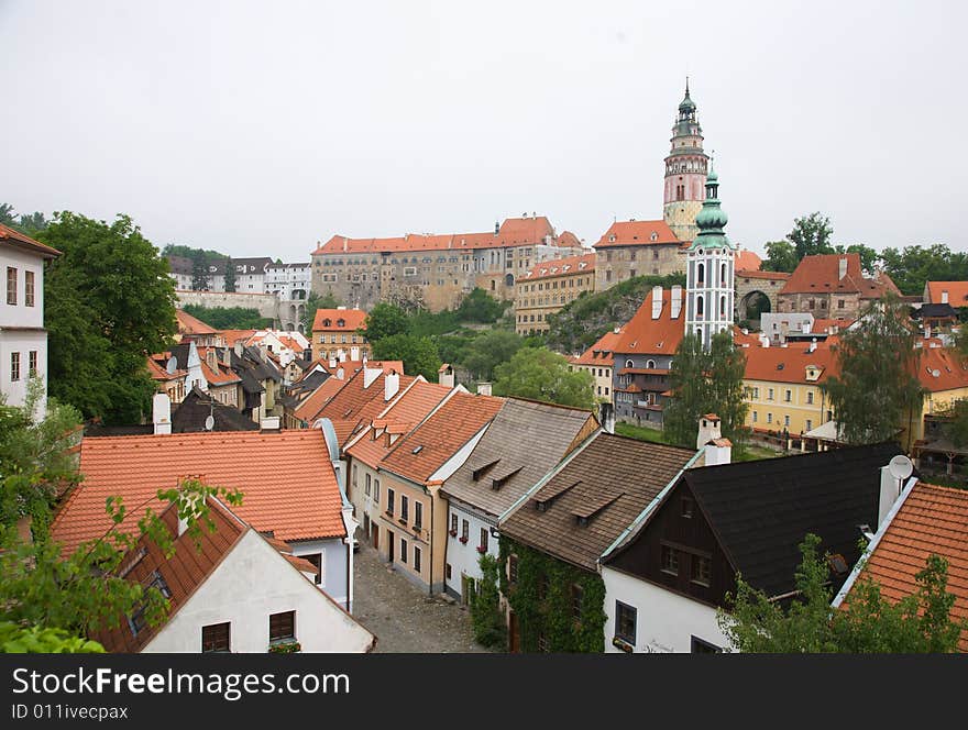 Cesky Krumlov red roofs