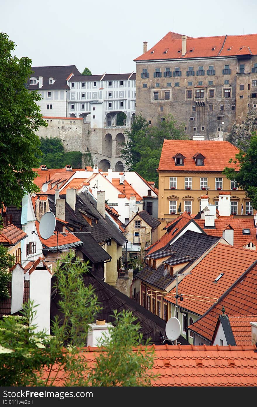 Cesky Krumlov red roofs