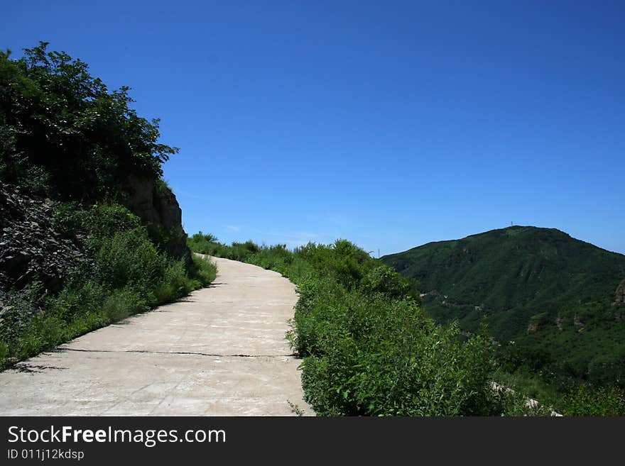 A view of road curve in tibet. A view of road curve in tibet