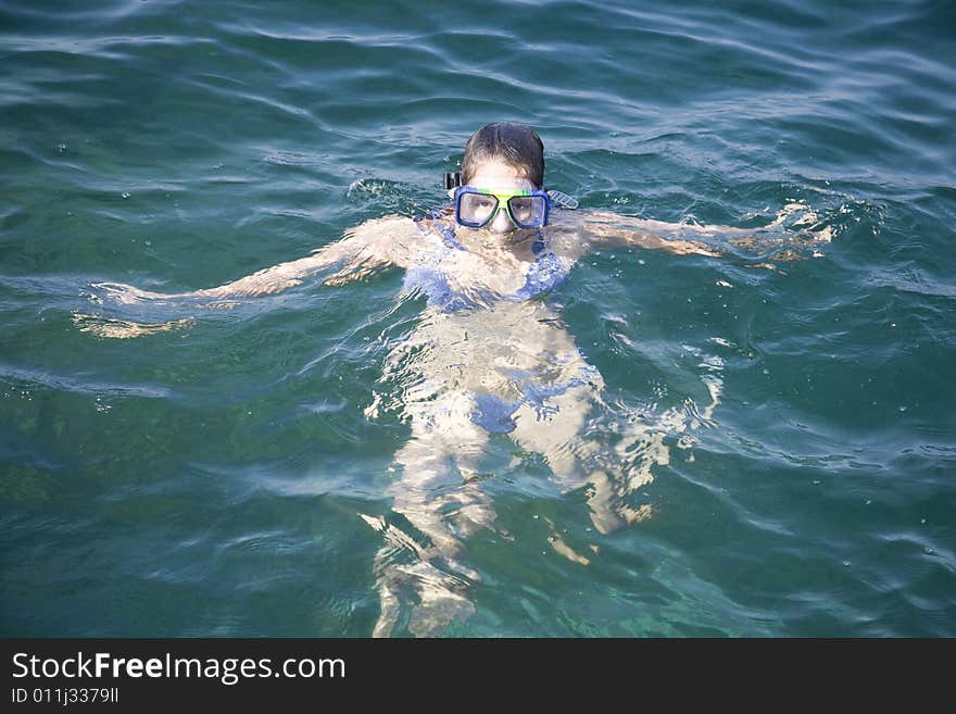 Teen girl in the water