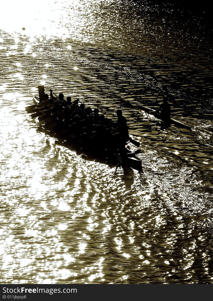 Canoes on the river