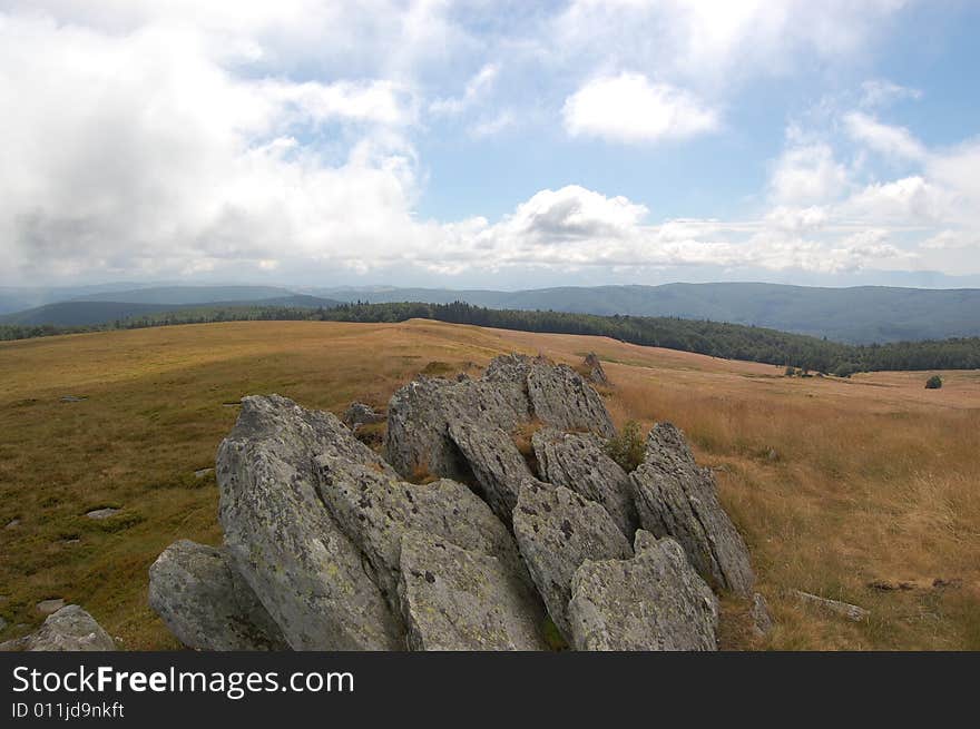 Rock on top of mountain