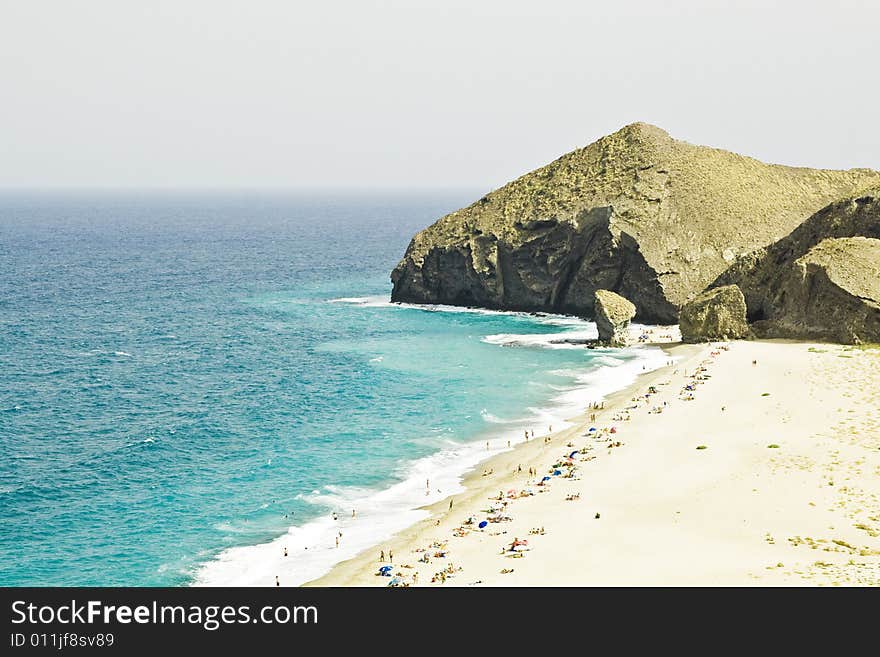 One of the virgin beaches in Cabo de Gata National Park, Spain.