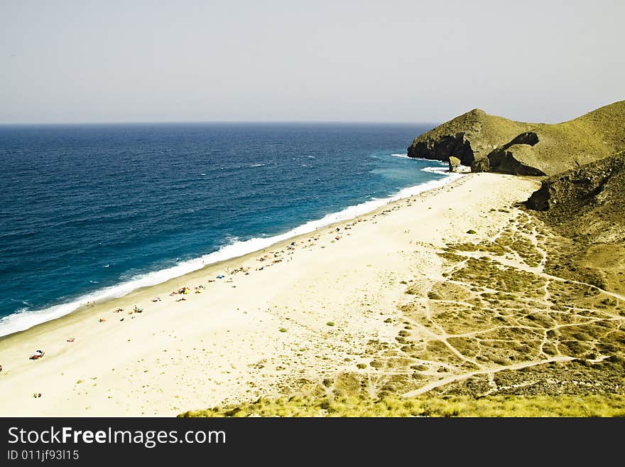 One of the virgin beaches in Cabo de Gata National Park, Spain.