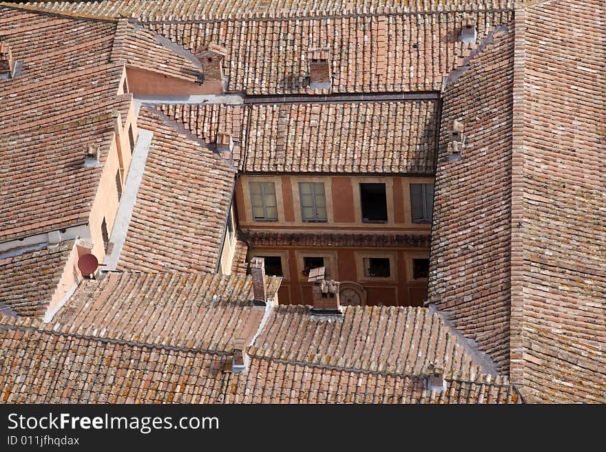 Roof top of the rocca salimbeni