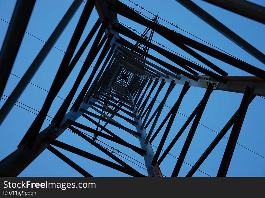 Wires And Pillar Of High Voltage