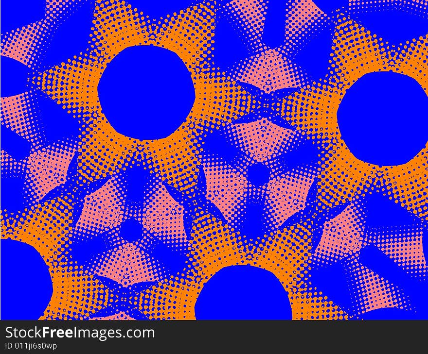 Abstract design background with halftone elements