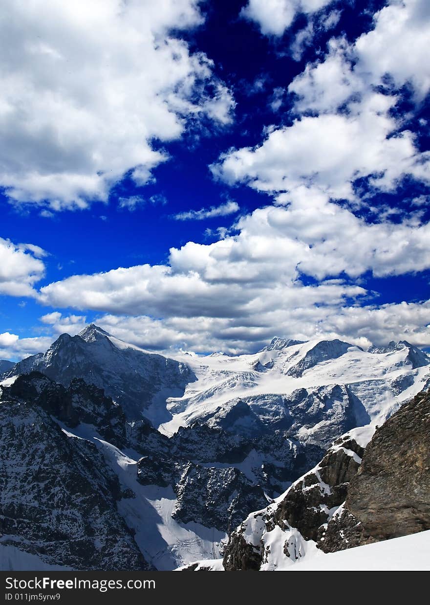 Landscape of a ski resort in Switzerland