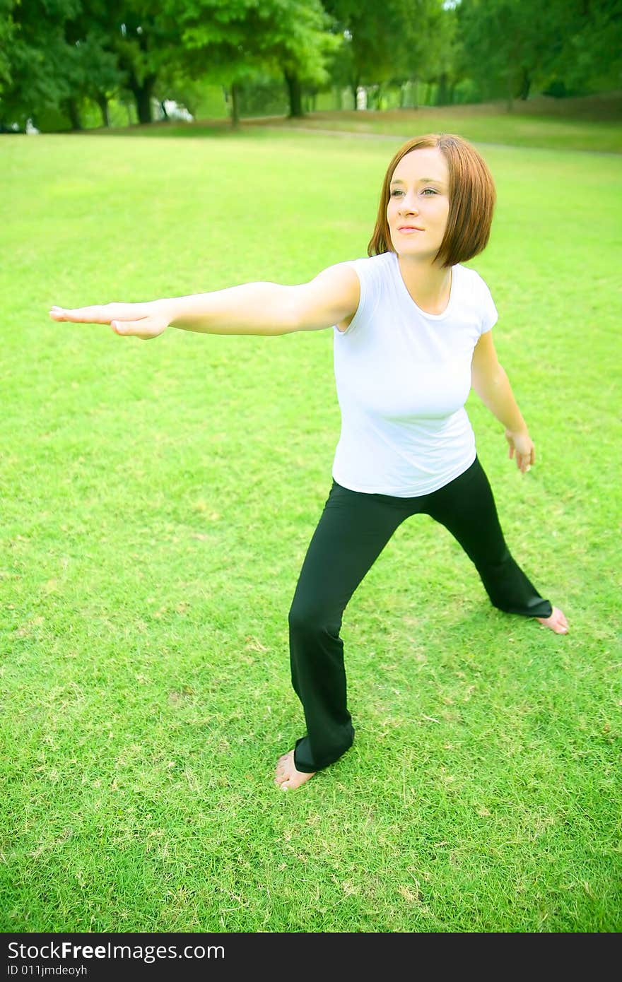 Caucasian Woman Doing Yoga