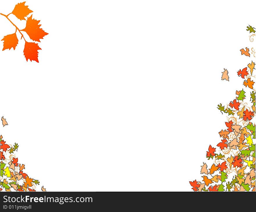 Floral background with falling leaves