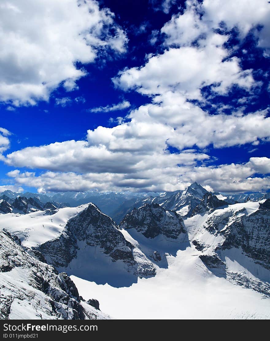 Landscape of a ski resort in Switzerland