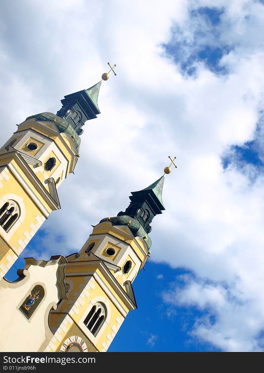 Two belltowers in Bressanone