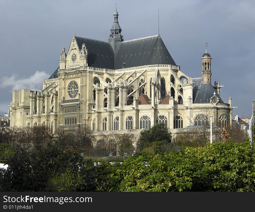 France, Paris; view of Sainte Eustache church