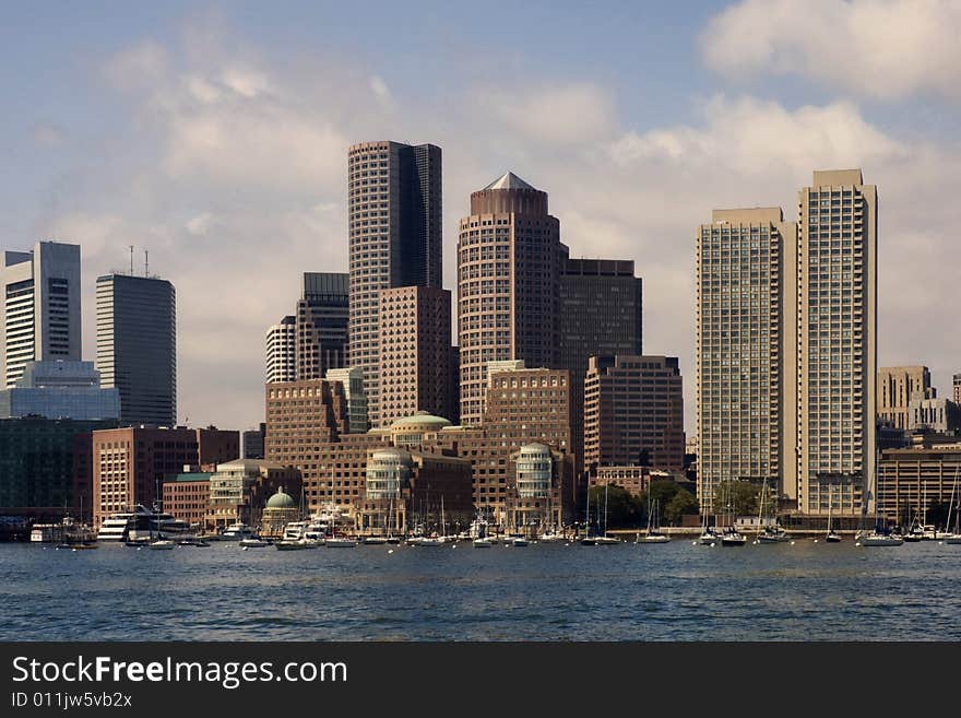 A veiw of Boston's Rowes Wharf from the harbor. A veiw of Boston's Rowes Wharf from the harbor