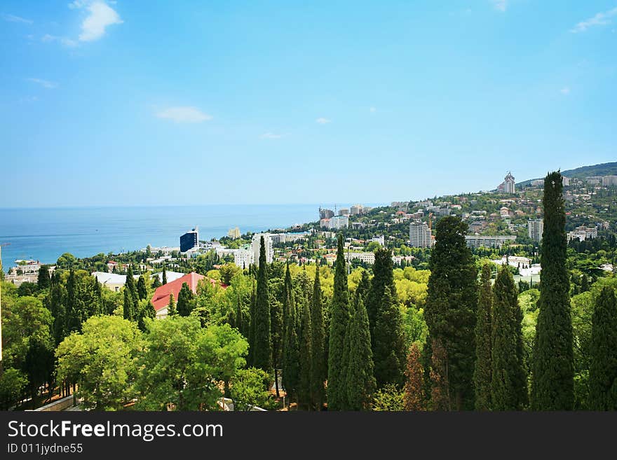 An image of city in the high mountains