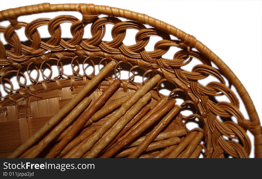 Sweet straw in a small basket